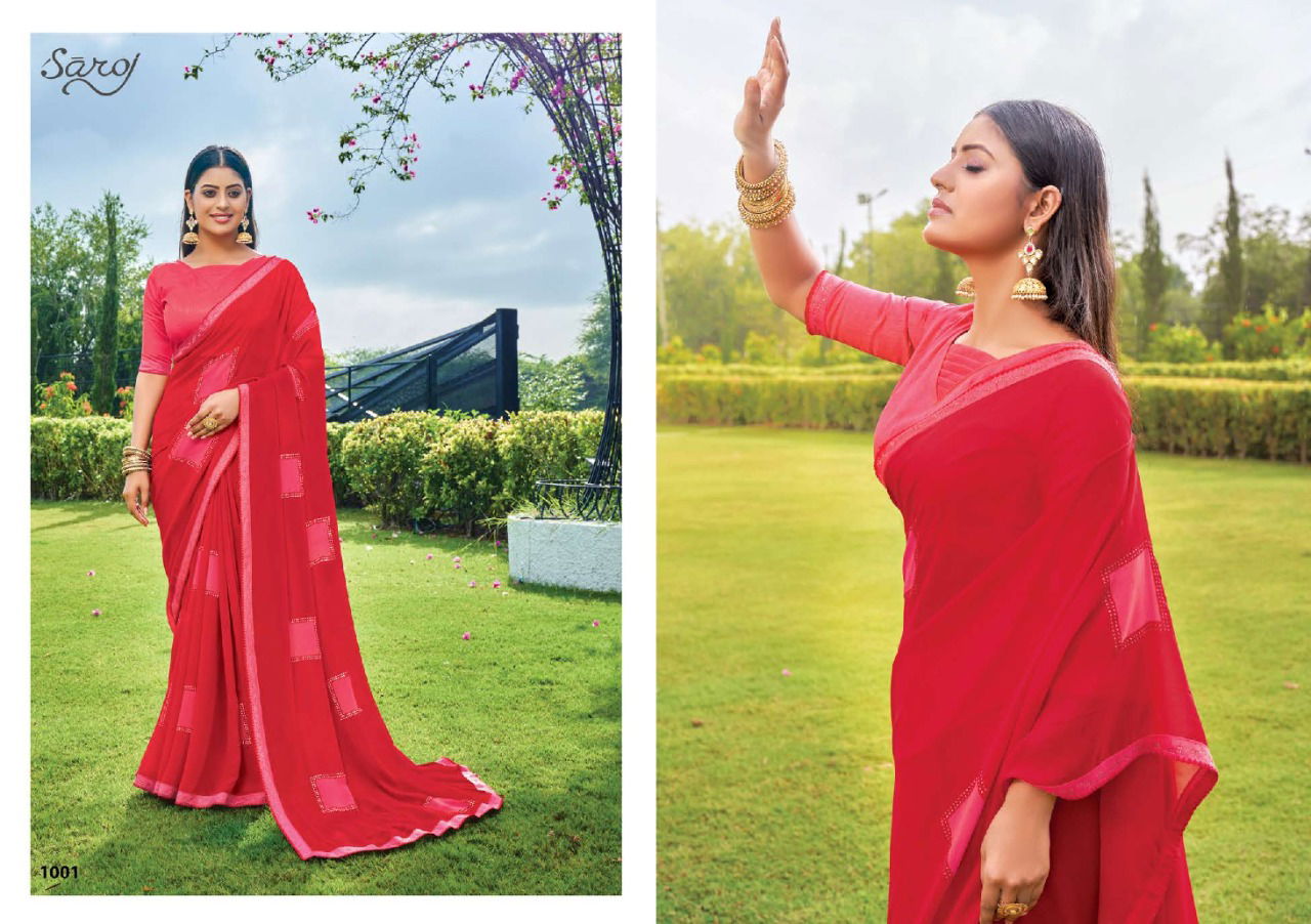 Saroj Nagme Fancy Ethnic Wear Designer Georgette Saree Collection